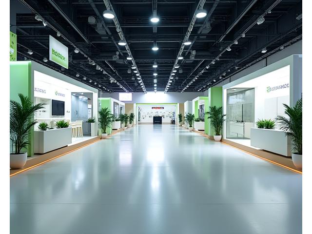 전시회 부스 설치 후 말끔하게 정리된 모습