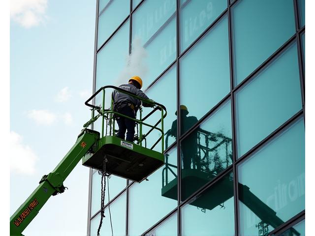 외벽 청소 스카이 장비를 이용해 깨끗해진 건물 외부