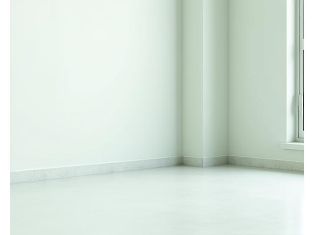 신축 건물 내부, 콘크리트 먼지와 보호필름이 제거된 깨끗한 공간